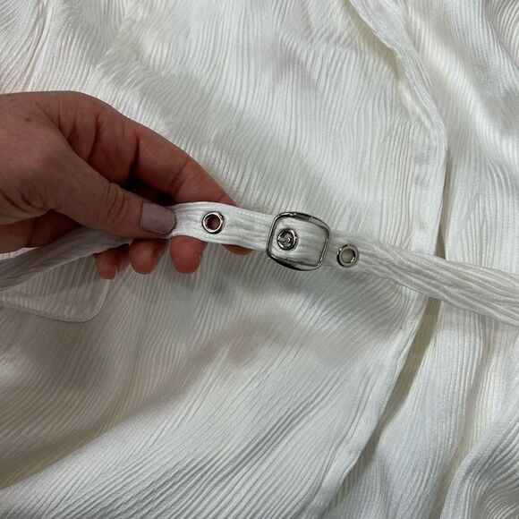 Anthropologie 4SI3NNA Lorenzo Short Sleeve White Belt Blazer Wrap Mini Dress XLP - Picture 13 of 16